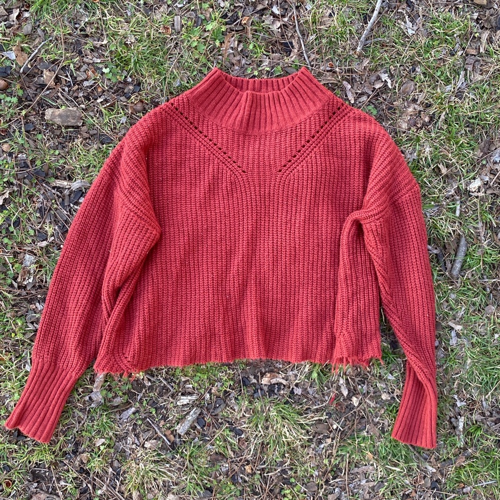 SHEIN Burgundy v-neck Sweater Sz M